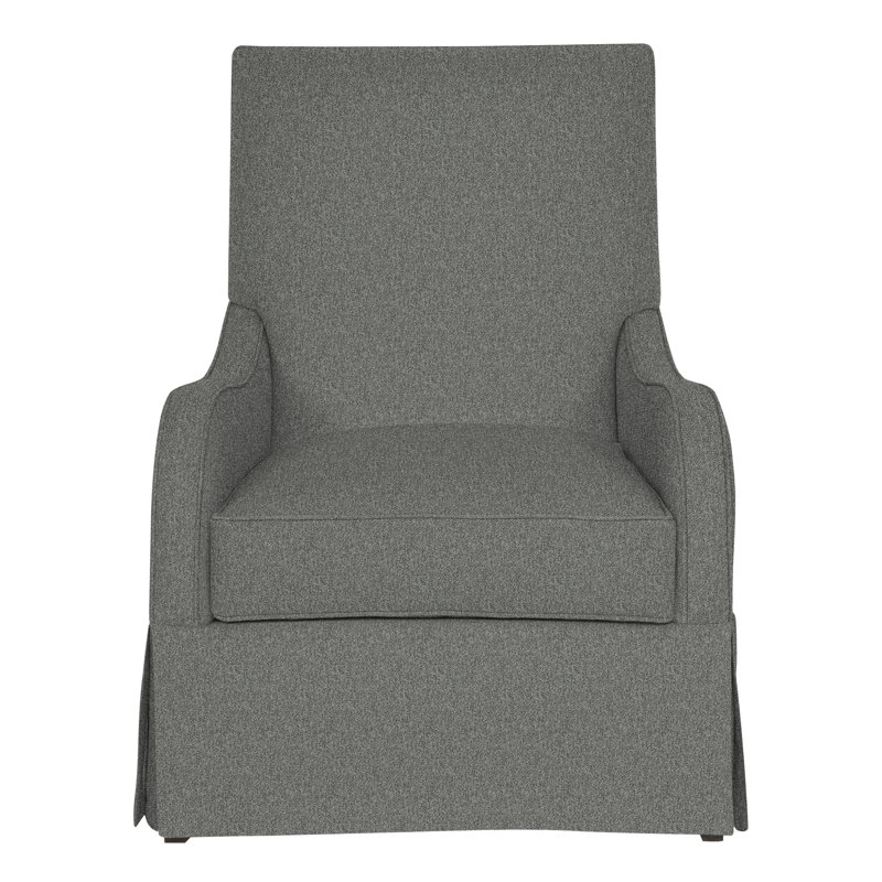 Zoe Swivel Slipcovered Armchair, Ian Pewter