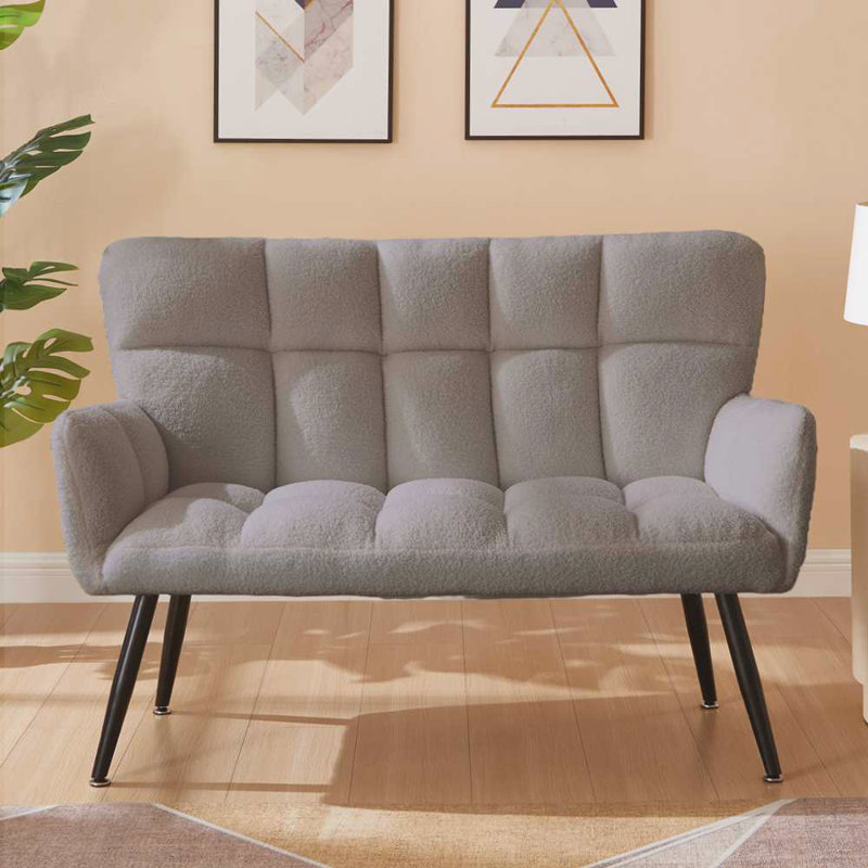 Fauteuil capitonné large 52,56 po Machella, Brun