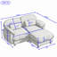 Canapé de coin modulable deux places avec pouf amovible-270307215