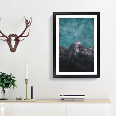 Mountain Peak in Wyoming - Picture Frame Painting Print