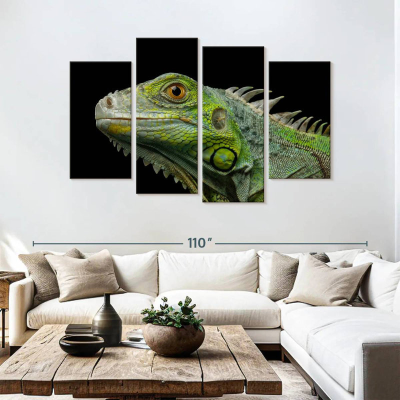 Brampt Green Iguana Head, 54" H x 84" W