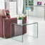 Table de bout transparente, table d'appoint en verre trempé transparent trempé