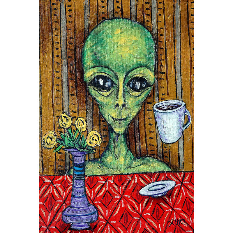 «Alien Coffee» par Jay Schmetz - reproduction sur toile, H 18 po x l 12 po x P 1,5 po