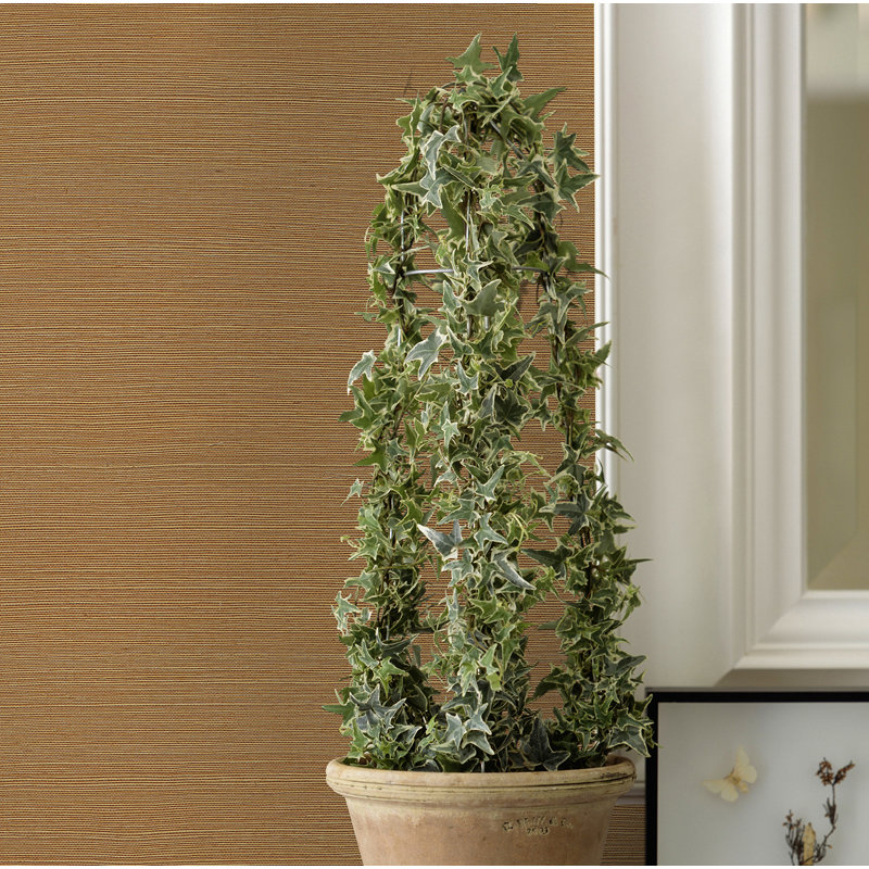 Loom Abstract Grass Cloth Wallpaper Roll, Orange, 36" W x 24' L