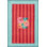 Washable Vertical Striped Red Rose Patterned Multicolor Woven Area Rug