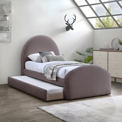 Chiu Chenille Fabric Upholstered Trundle Bed