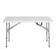 Table pliante rectangulaire Regency Trestle Series 48 po x 24 po, en plastique moulé par soufflage de qualité commerciale - Blanche