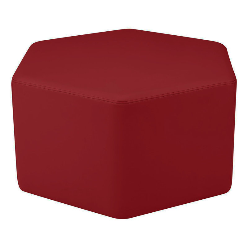 Pro Series Upholstered Hexagon Ottoman 18" Height, Crimson