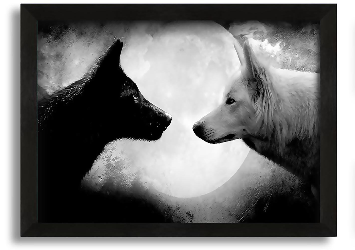 Alpen Home Moonlit Wolves - Picture Frame Graphic Art on Canvas ...