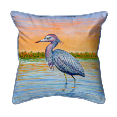 Heron & Sunset Outdoor Throw Pillow