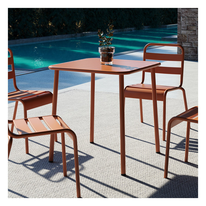 Table carrée pour l'extérieur Brick Red