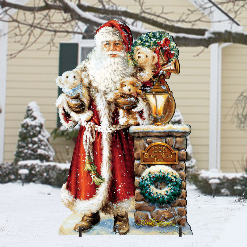 Figurine en bois père noël silent night