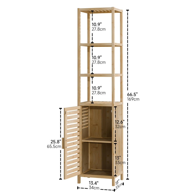 Taylorstown Bamboo Freestanding Linen Cabinet, Natural