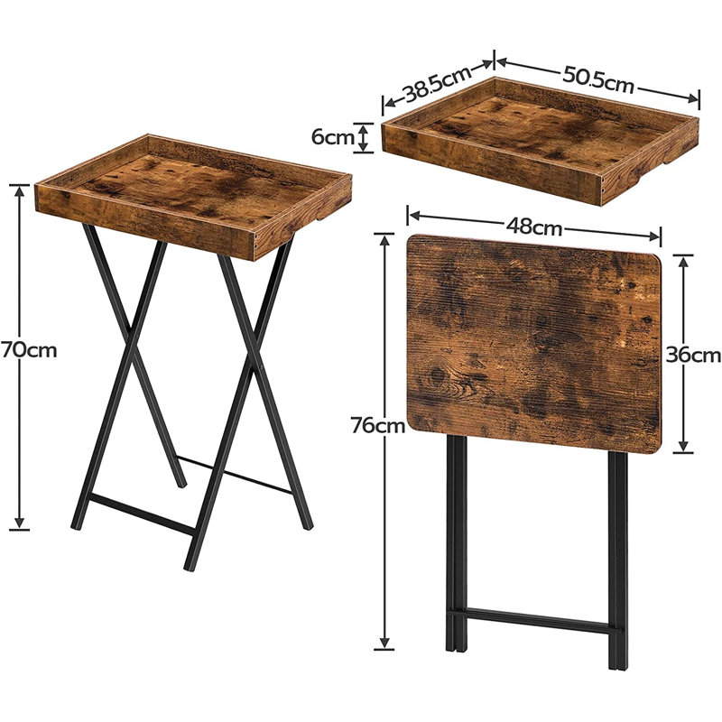 Saboun Tray Top Cross Legs End Table