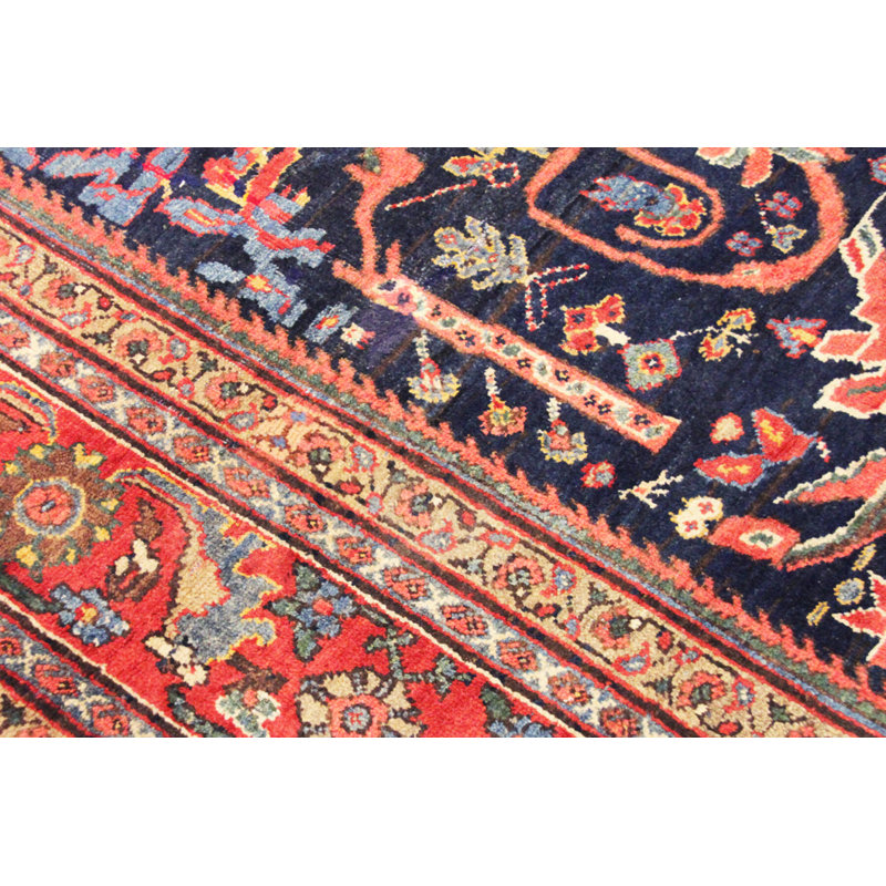 Melody Hand Knotted Wool Oriental Area Rug in Navy