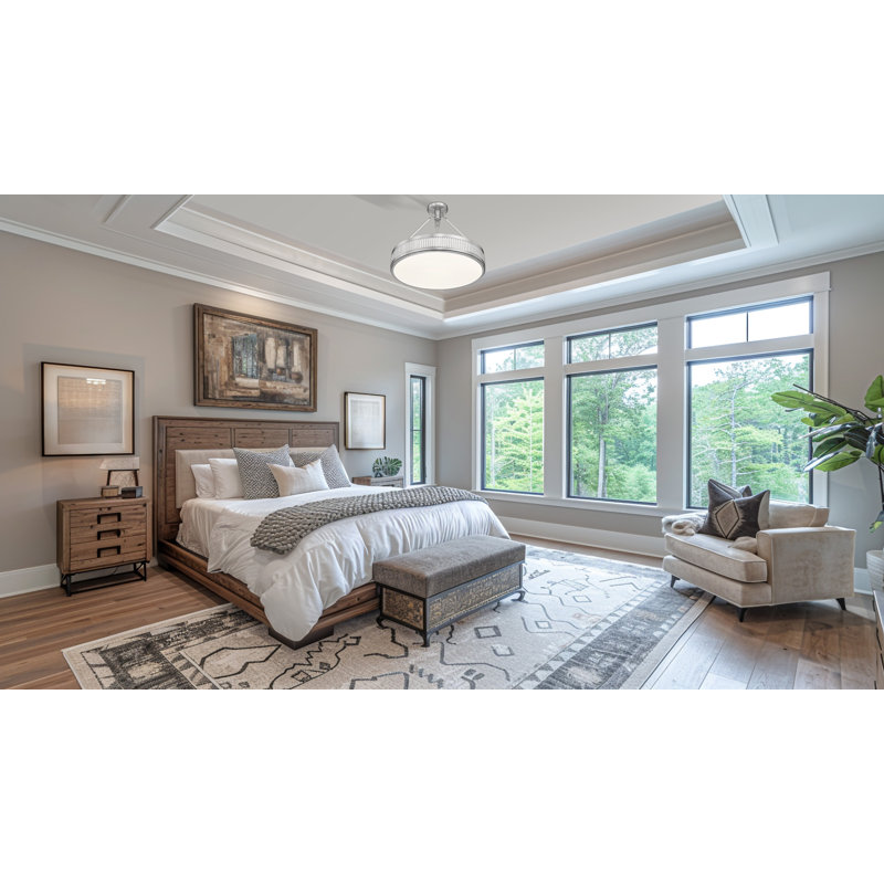 Quinn 22 inch Satin Nickel 3 Light Semi Flush Mount, Satin Nickel