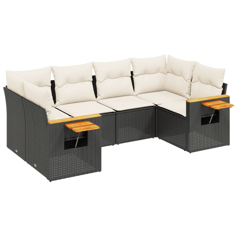 Ensemble de canapé de jardin Vidaxl noir, blanc crème