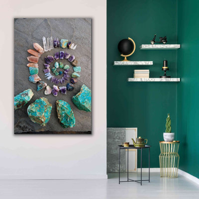 'Reiki Energy Crystal Spiral' by Elena Ray, Canvas Wall Art