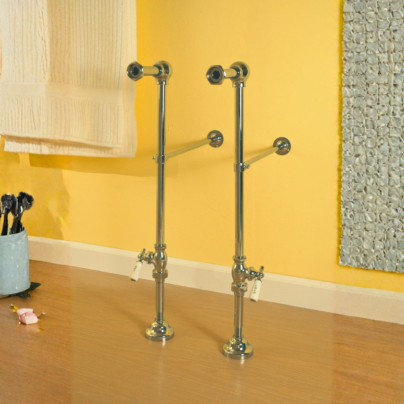 Ensemble de robinet de baignoire autoportant avec arrêts par Strom Living, Chrome