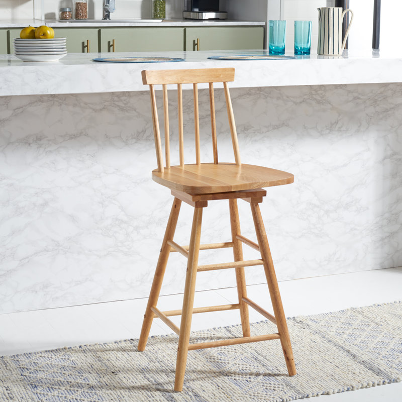 Tabouret de comptoir pivotant Abdoulaziz, Naturel