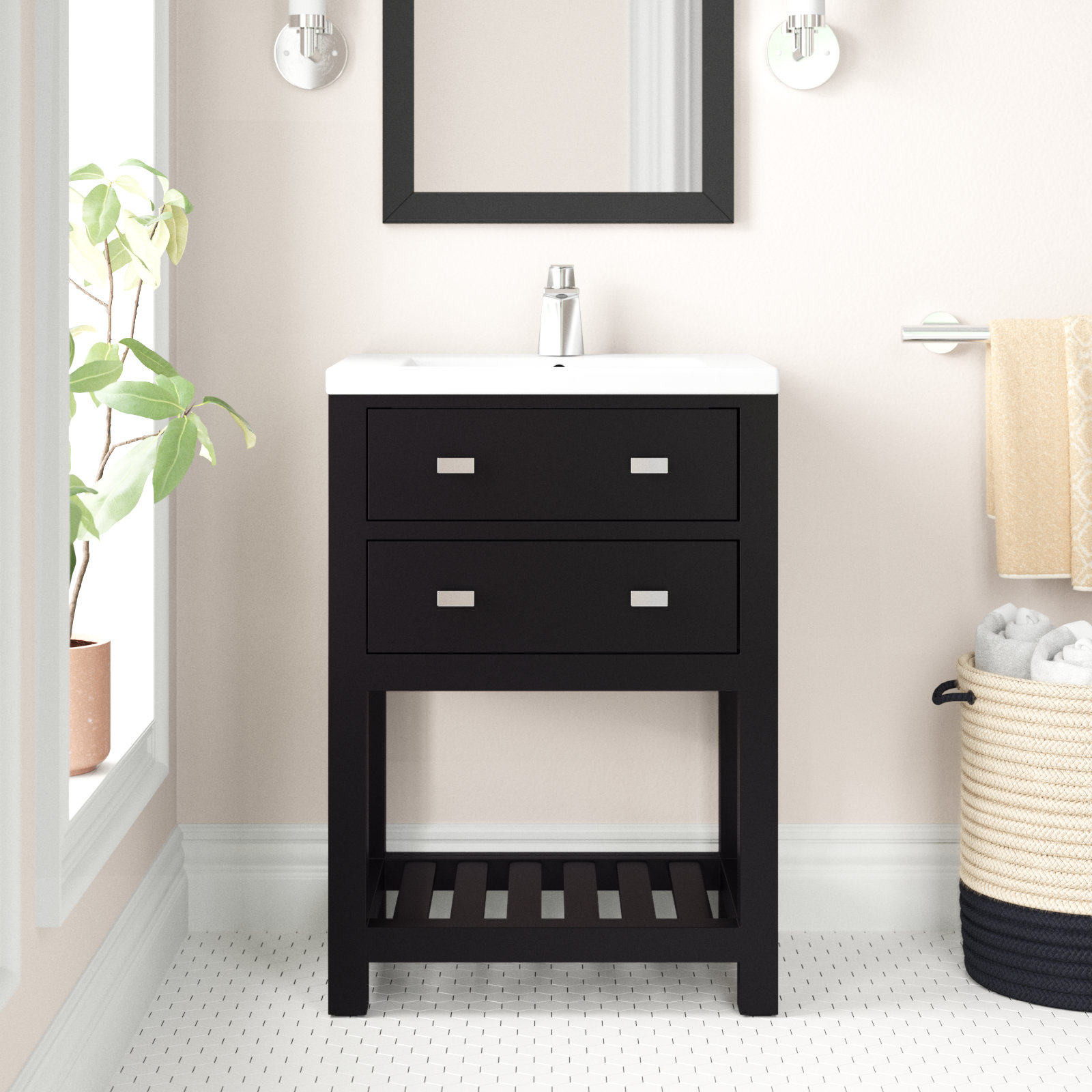 Caitlyn 24'' Single Bathroom Vanity, Black