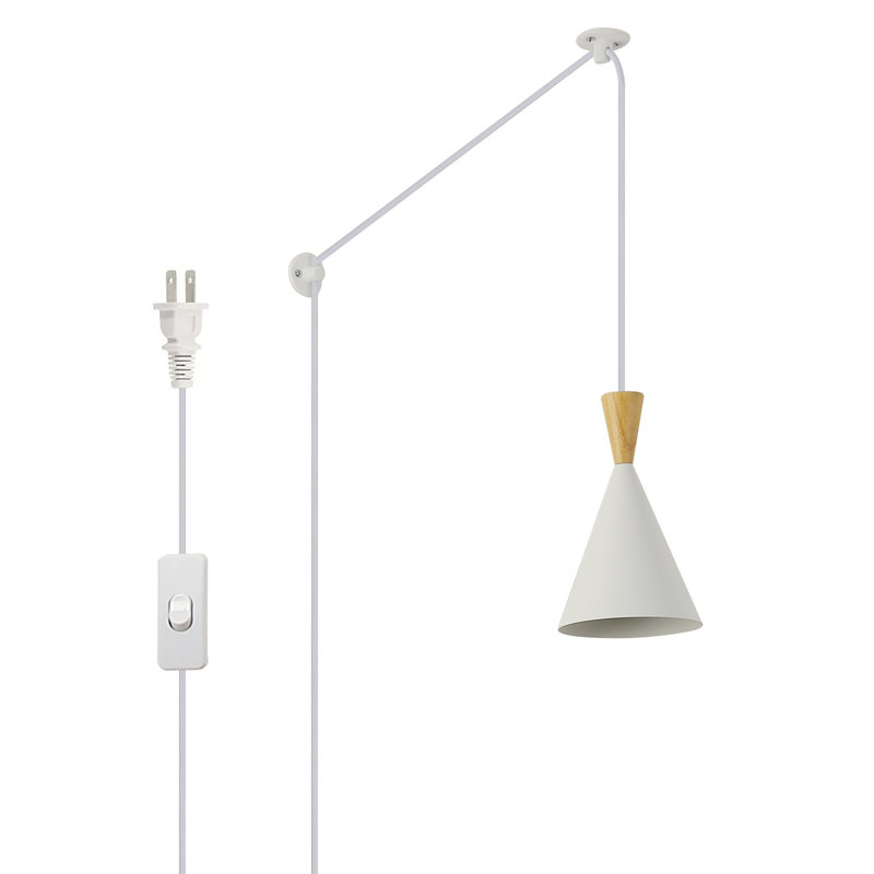 Luminaire suspendu en forme de cône blanc Avalea