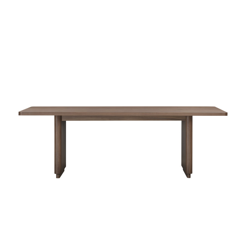 Round Off 88'' Solid Wood Dining Table, Walnut