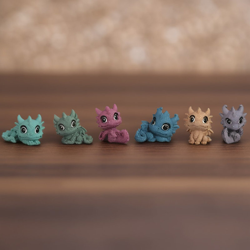 Ensemble de 6 figurines de mini dragon H 2,25 po