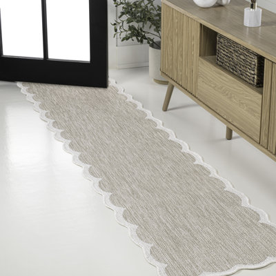 Tapis d'intérieur / extérieur festonné deux tons beige / crème Manado Classic Cottage
