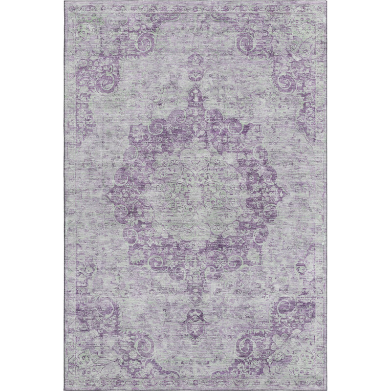 Premium Machine Washable Larock AMF1238 Global Rug, Rectangle 3' x 5'