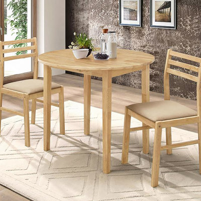 Natural And Tan 3-Piece Dining Set With Drop Leaf