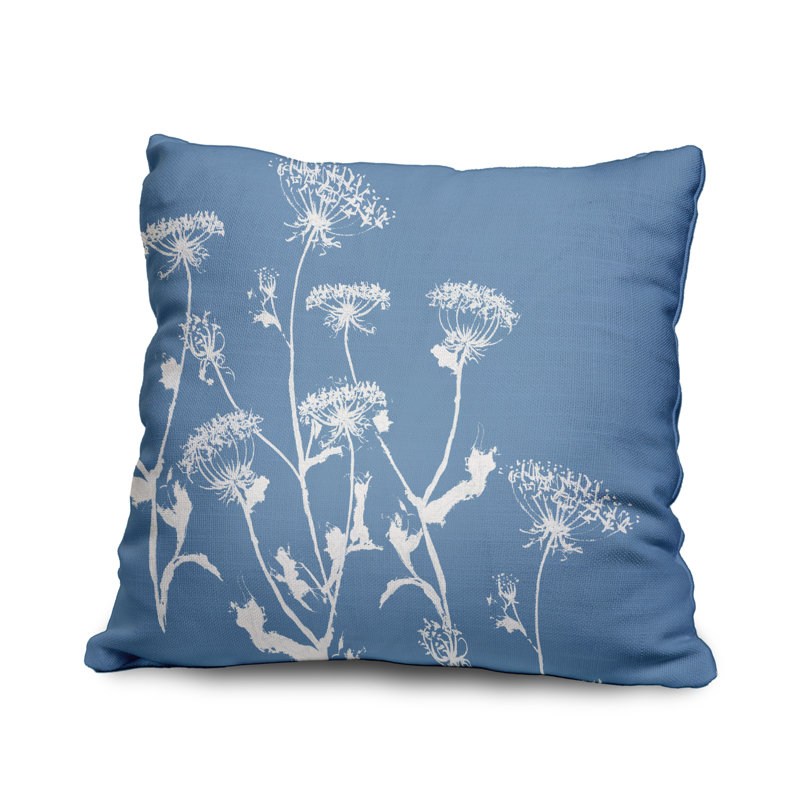  Housse et insert de coussin carré en coton, 20 po X 20 po, Bleu, Floral 2