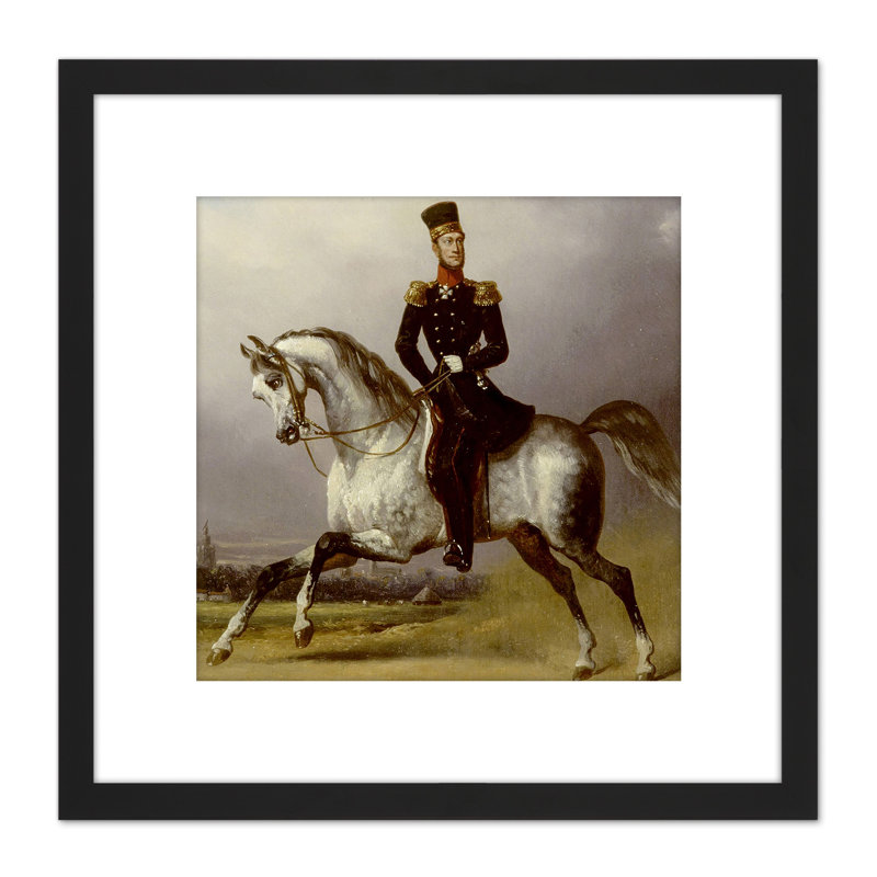 Portrait William II Netherlands Horse by Nicolaas Pieneman - Single Picture Frame Painting