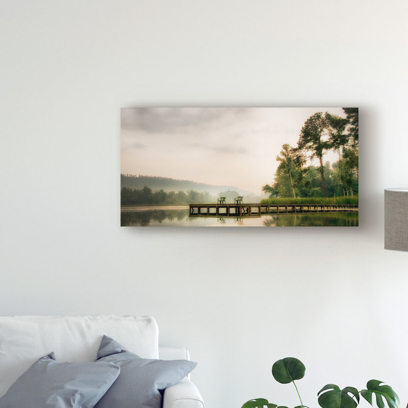 Deux chaises vertes par Danny Head - reproduction de photo sur toile, H 10 po x l 19 po x P 2 po