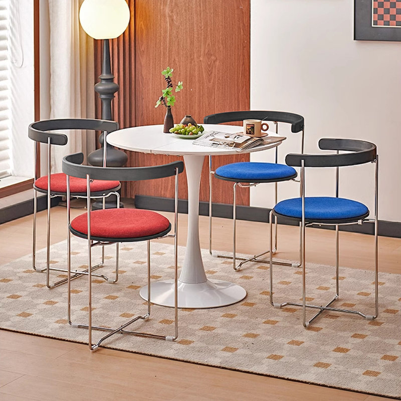 48.01cm H Upholstered Metal Folding Side Chair, Blue