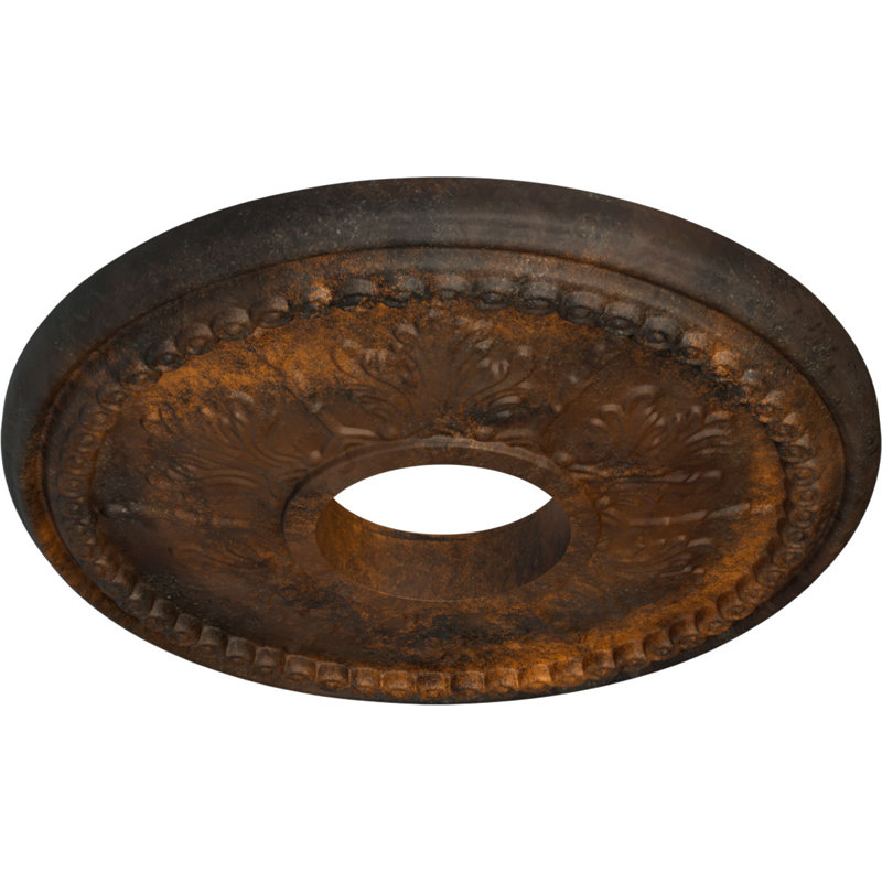 Médaillon de plafond H 13,875 po x l 13,875 po x P 1,25 po Tirana, Rouille