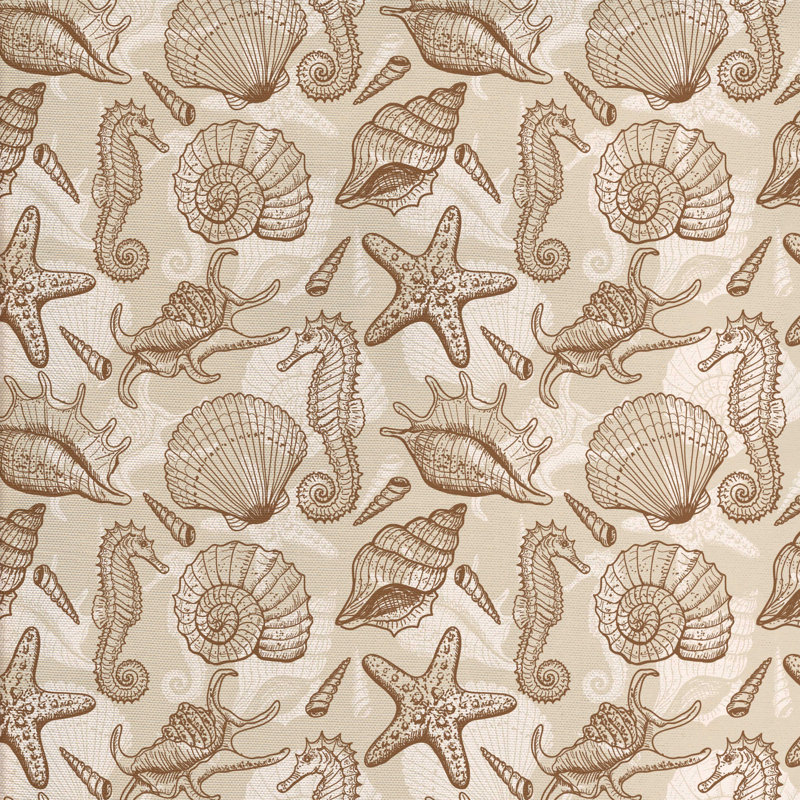Tissu coquillages, l 58 po x L 108 po