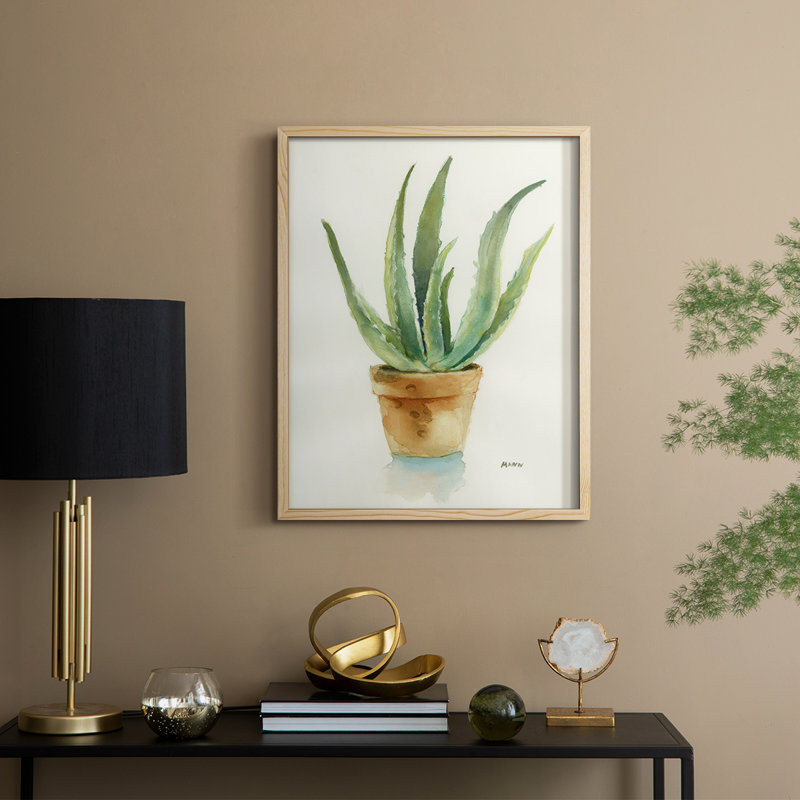 Succulent IV, reproduction encadrée - bois massif, Naturel, H 11 po x l 9 po