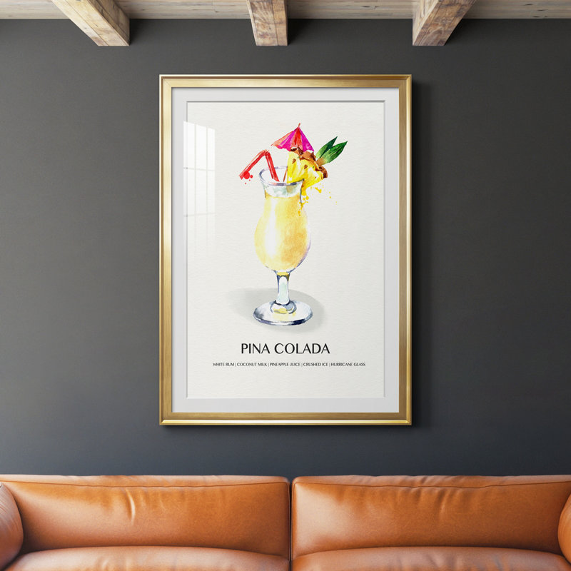 Pina Colada - peinture encadrée, H 30,5 po x l 42,5 po x P 1,5 po, Or