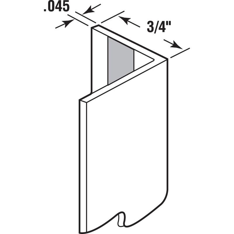 49.5'' H x 2.13'' W x 2.13'' D Plastic
