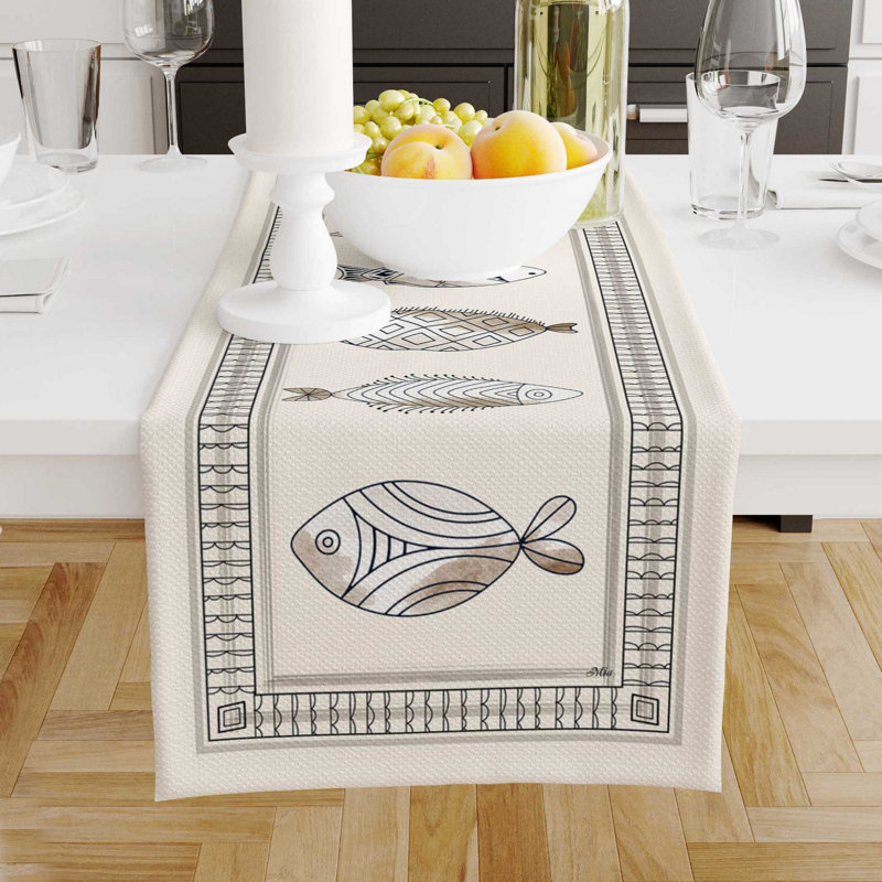 Chemin de table Glascock, Noir / blanc