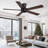Cissline  48" Modern Flush-mount Black Ceiling Fan with Remote for Bedroom/Living Room