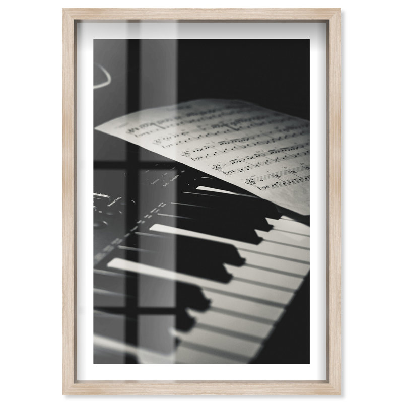 Music Setup Shadowbox Print Framed Photography by Notoriart, 31" H x 21" W, Cream