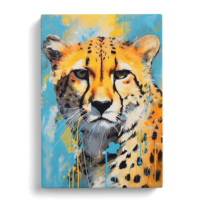 Cheetah Gestural - No Frame Print, 50cm H x 35cm W x 3cm D