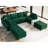 Soneson 116.6'' W Large Upholstered Velvet Movable Modular Sofa Bed with Storage-134251361