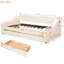 Lit de jour simple beige avec rangement et accoudoirs, unité rembourrée-790510857