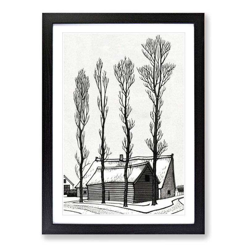 Winter by Julie De Graag - Picture Frame Painting, Black Framed, 36cm H x 27cm W x 2cm D