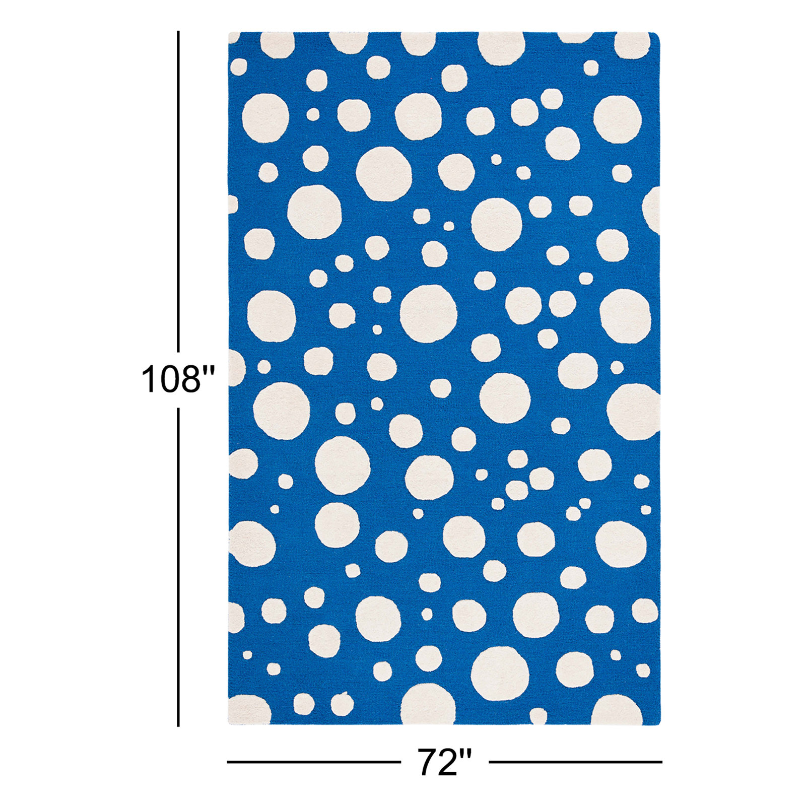Camey Blue Ivory Hand-Woven Rug, Rectangle 6' x 9'