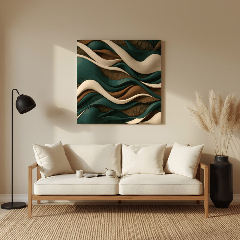 «Biomorphic Abstraction 88», art mural en métal vert, H 12 po x l 12 po