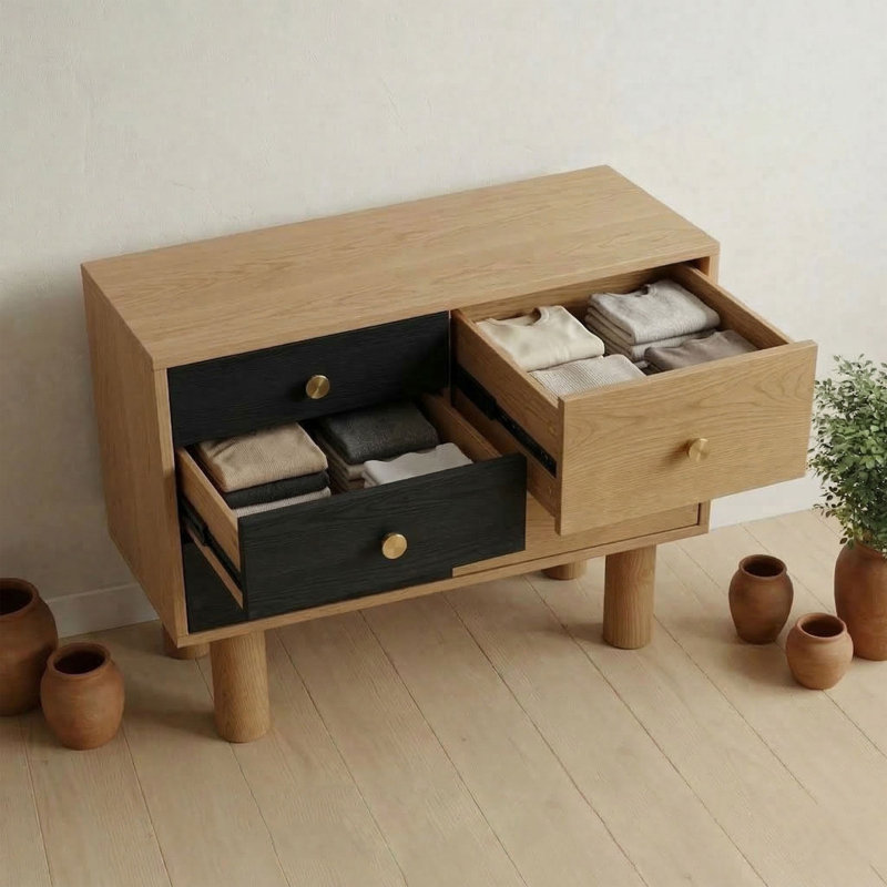 Nordic Solid Wood Entryway Cabinet
